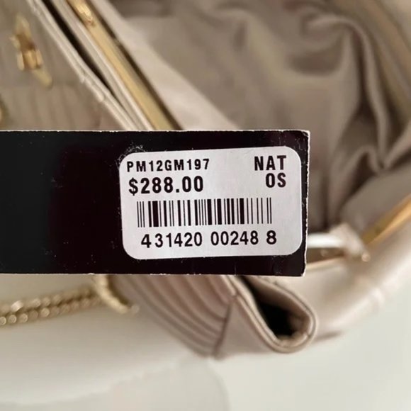 Women's GUESS Handbag Satchel Quilted Designer East West Silhouette Fall Creamy - Picture 12 of 13